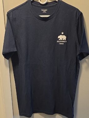 Old Navy Navy Blue Graphic Tee with White Bear Emblem